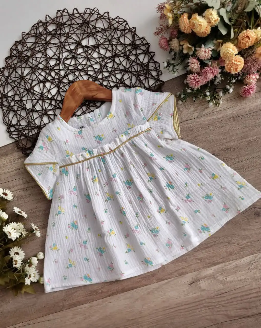 🌸پیراهن دخترانه مدل همتا🌸