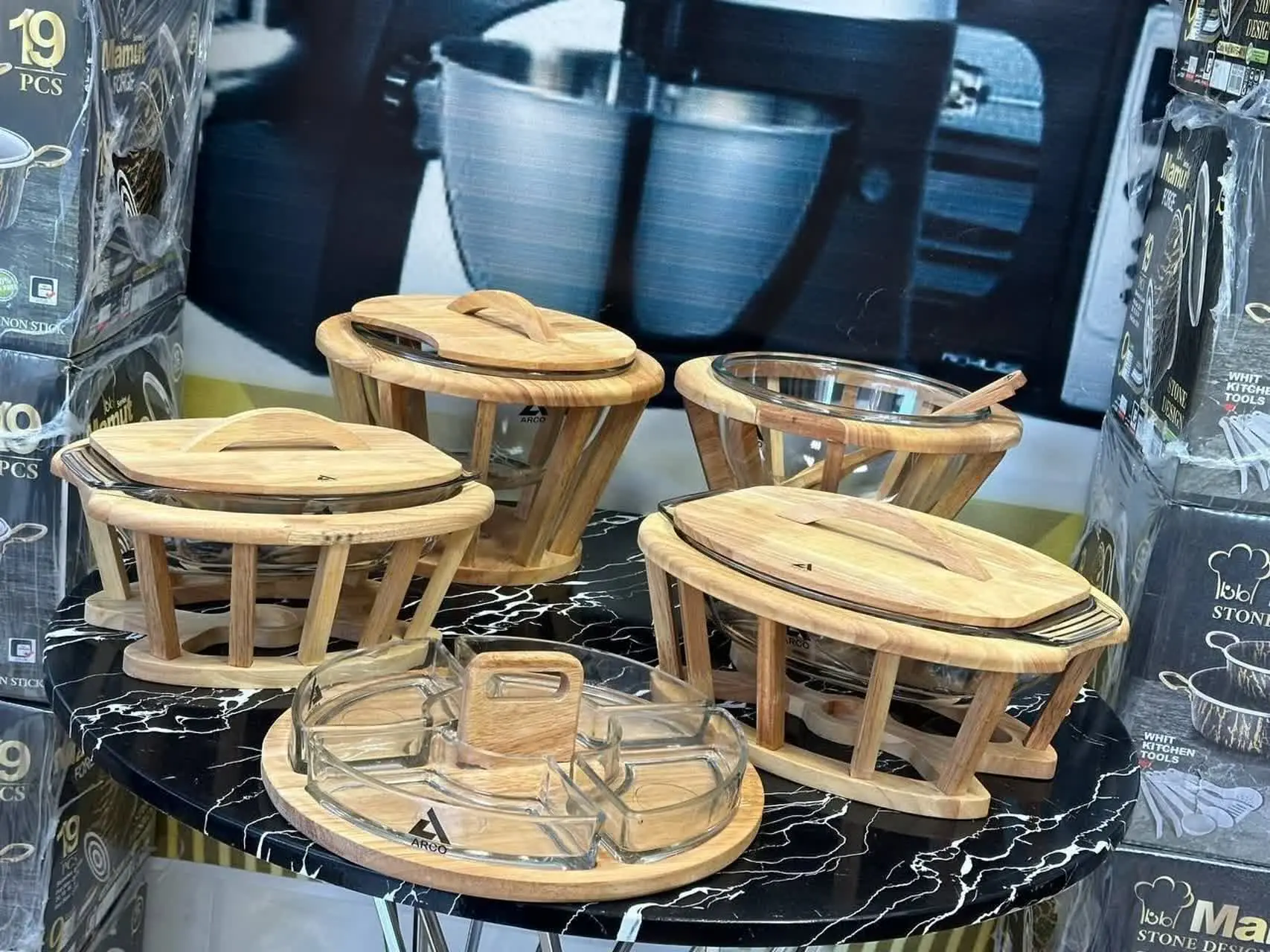 ست سوفله ۵ پارچه چوبی
