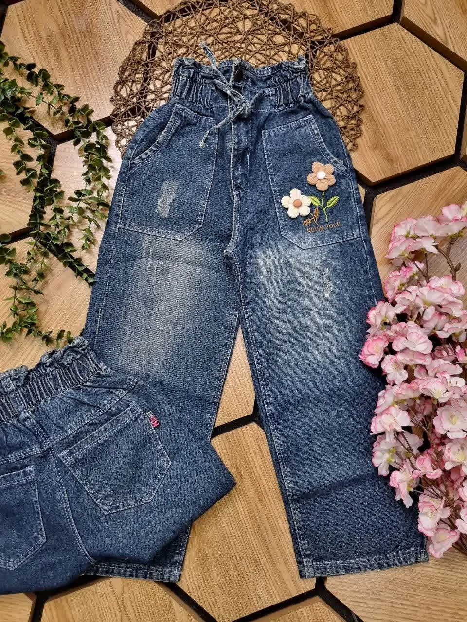 👖شلوار لی بگ کمر هویجی دختر...