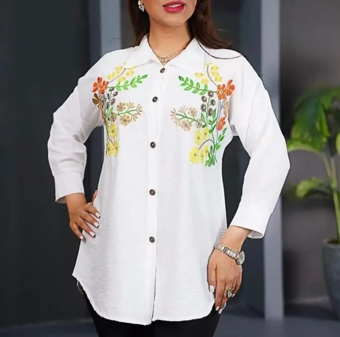 💞شومیز مانتویی گلدوزی شده ش...