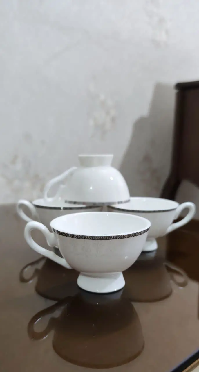 ۴عدد فنجون قهوه خوری لب نقر...