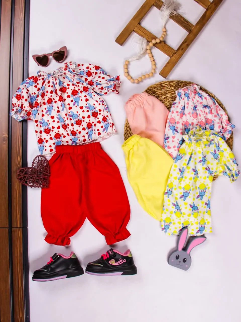 💢شومیز شلوارک خرگوش قلب💢
