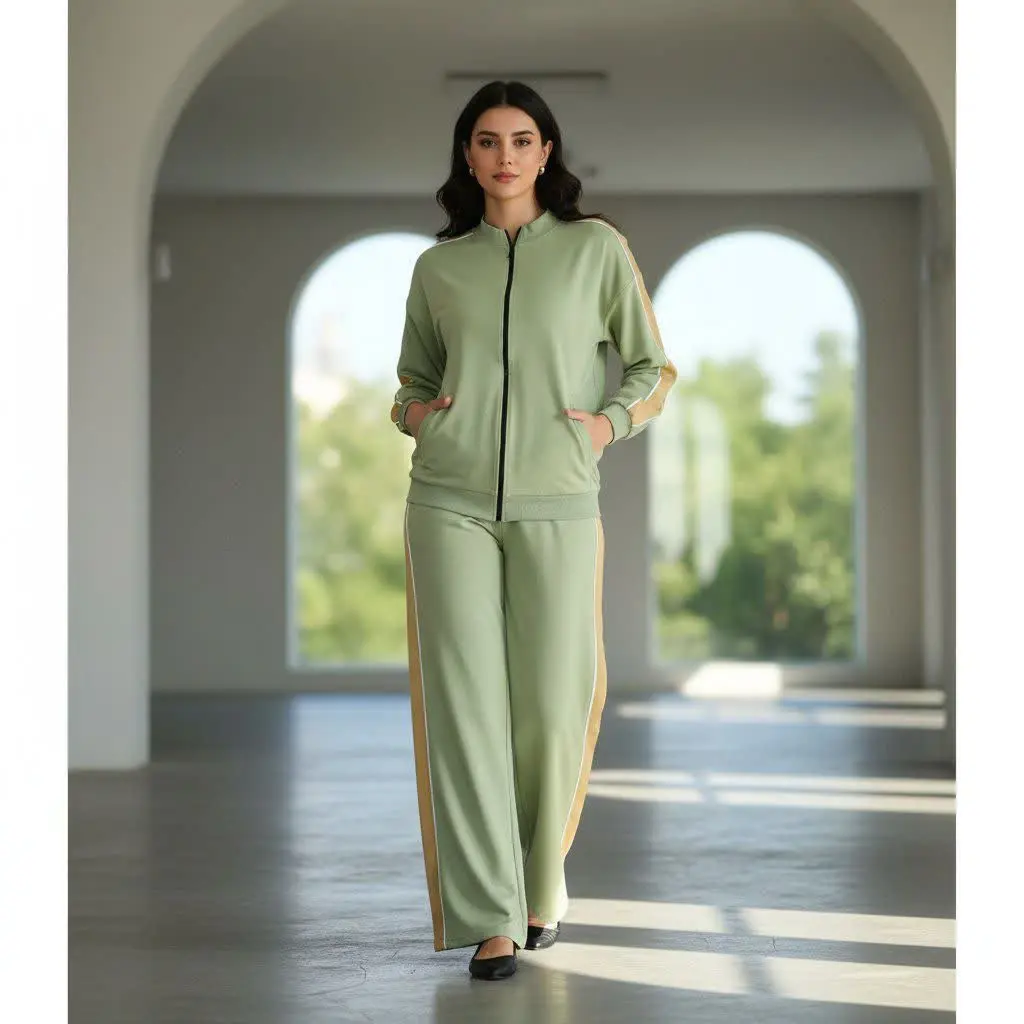 ست سویشرت شلوار بغل خط