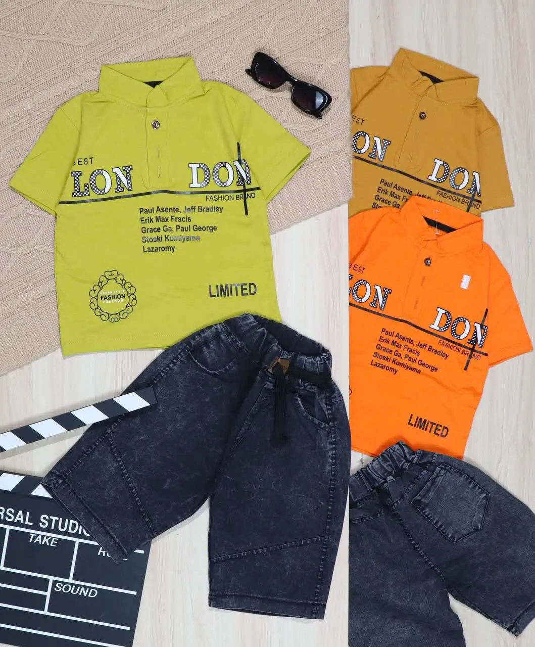 👫تیشرت و شلوارک جین چاپ LONDON👫
