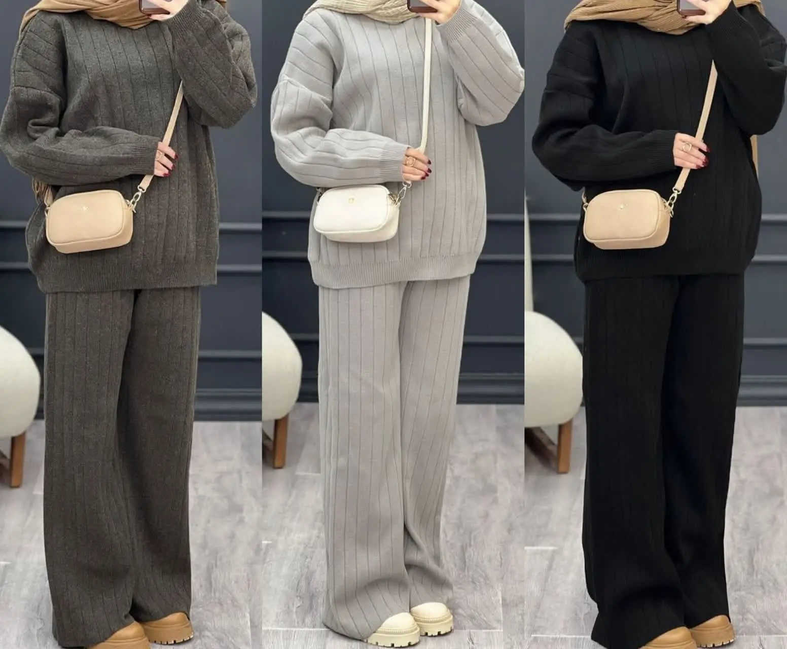 🌸نام: ست کبریتی بافت (بلوز و شلوار) 
