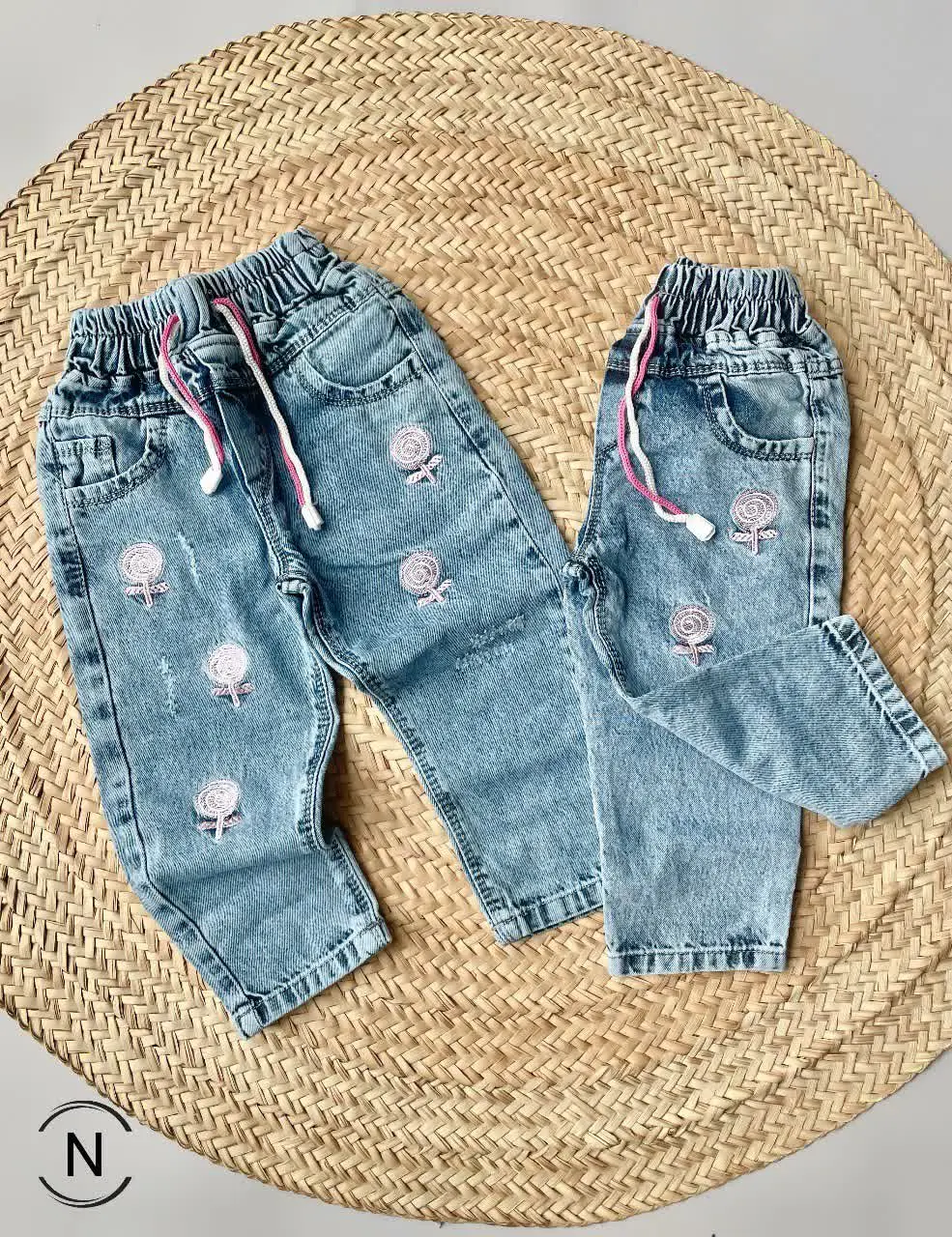 شلوارلی پنبه مام فیت دخترانه آب‌نبات
