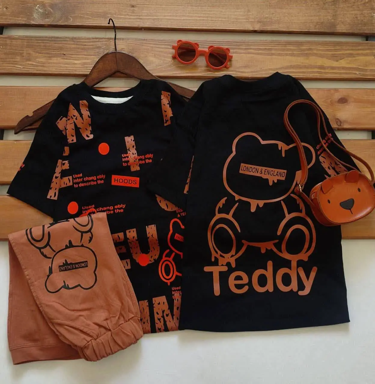 🔮تیشرت شلوارک سایز بزرگ طرحHOODS🔮
