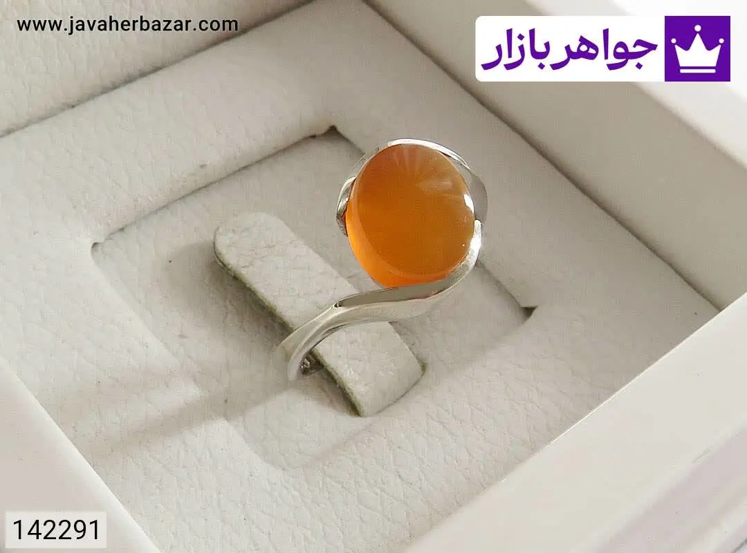 انگشتر نقره عقیق یمنی نارنج...
