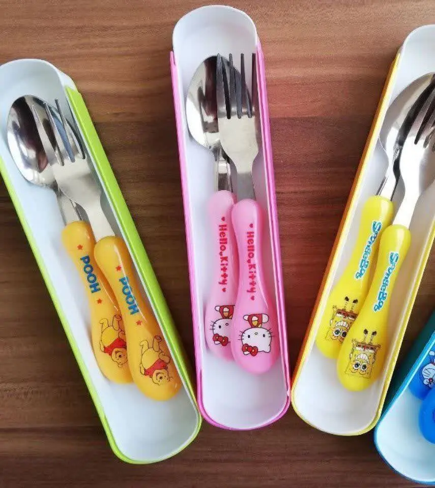 #قاشق و #چنگال #بچه‌گانه جعبه‌دار🇨🇳
