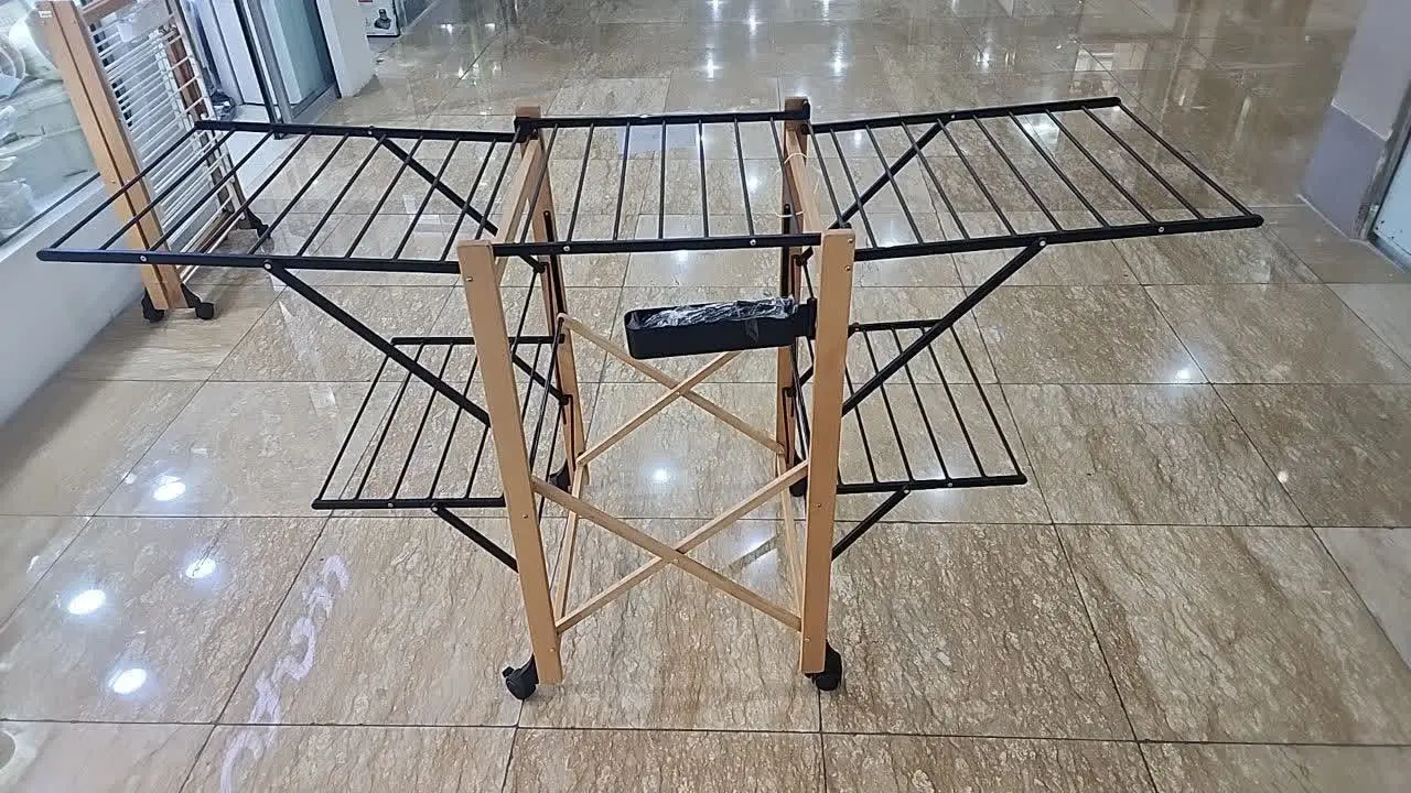 نام کالا: بند رخت چوبی (مشکی و سفید) 
