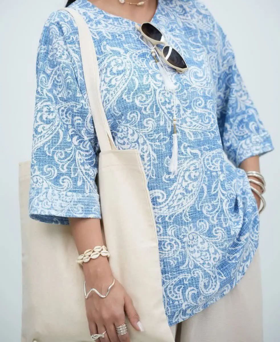 🛍نام: شومیز عروسکی نیلی🍃