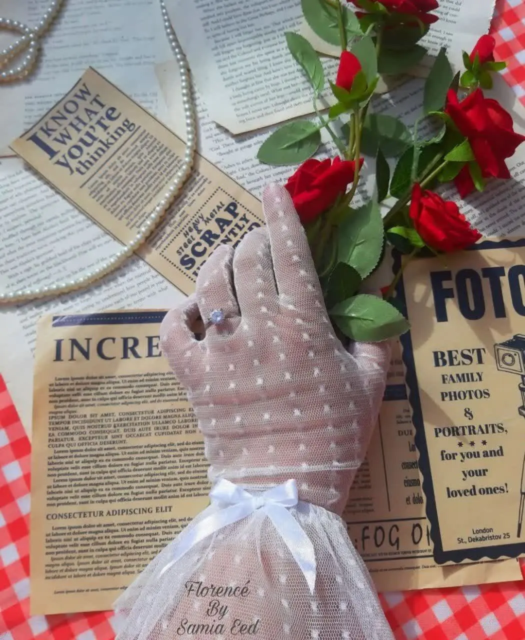 🌱🌱دستکش توری خالدار 🌱🌱
