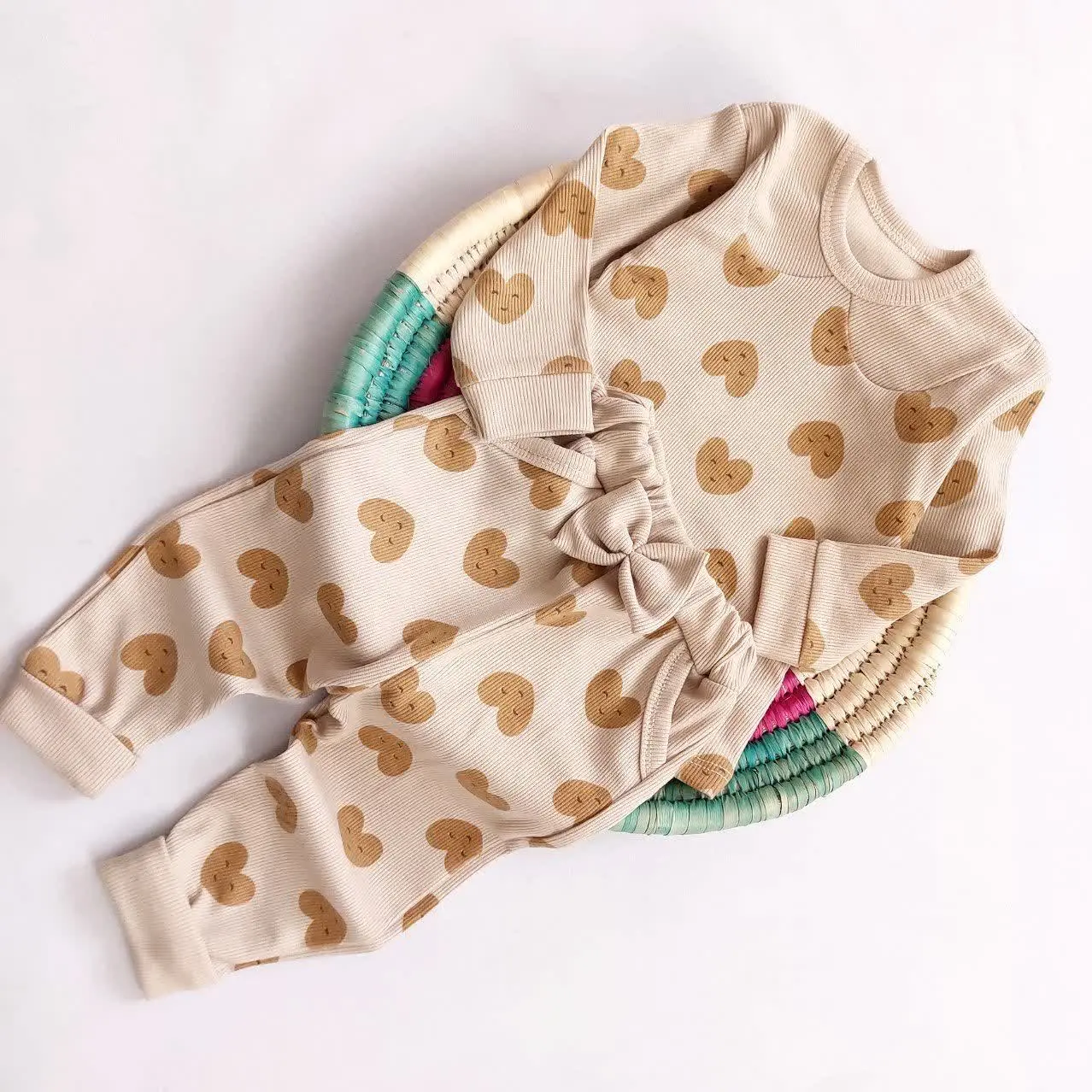 بلوز شلوار کبریتی قلب خندان 😍
