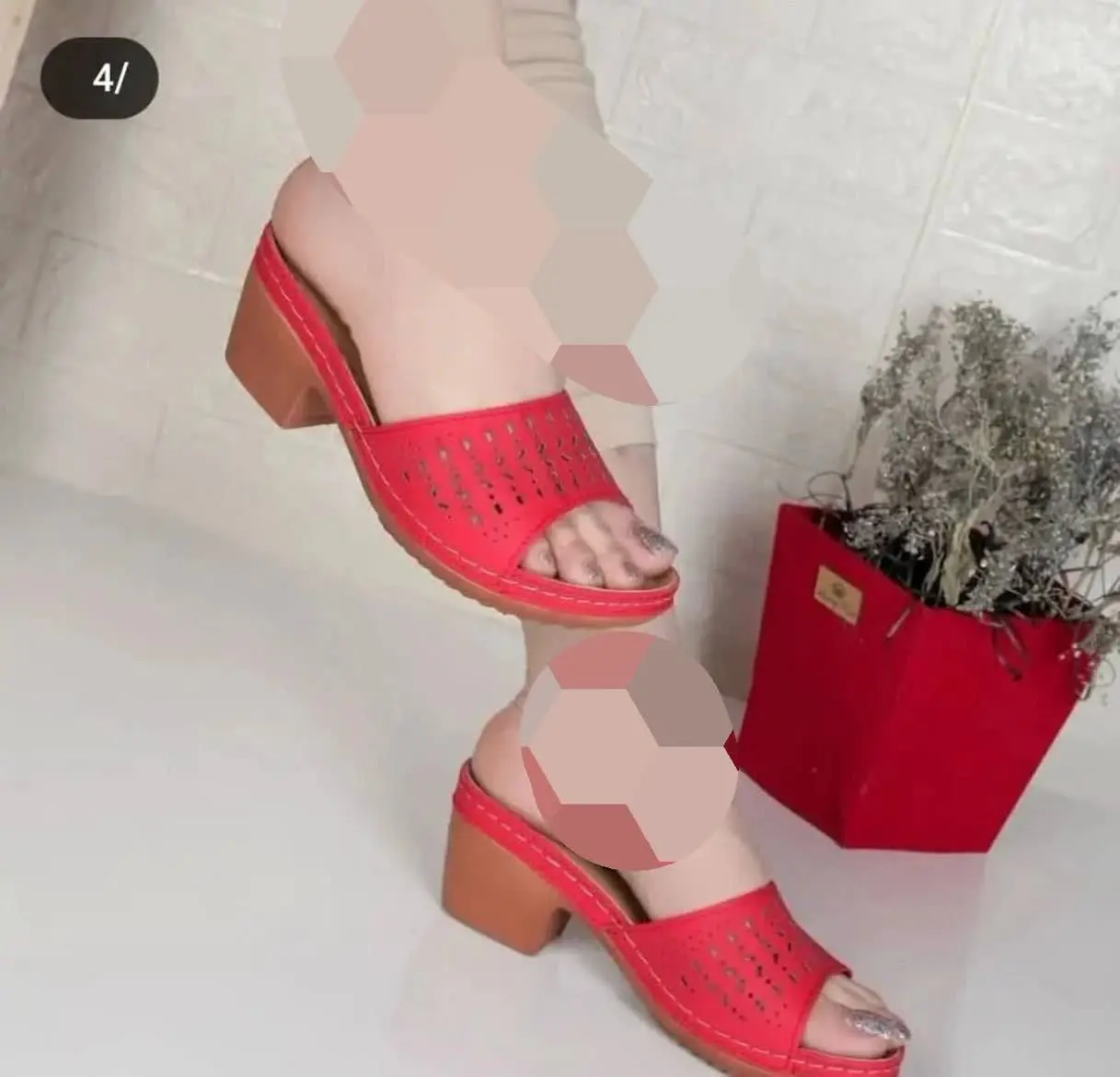 #دمپایی پاشنه دار طرح گندم کد.۶۹۴
