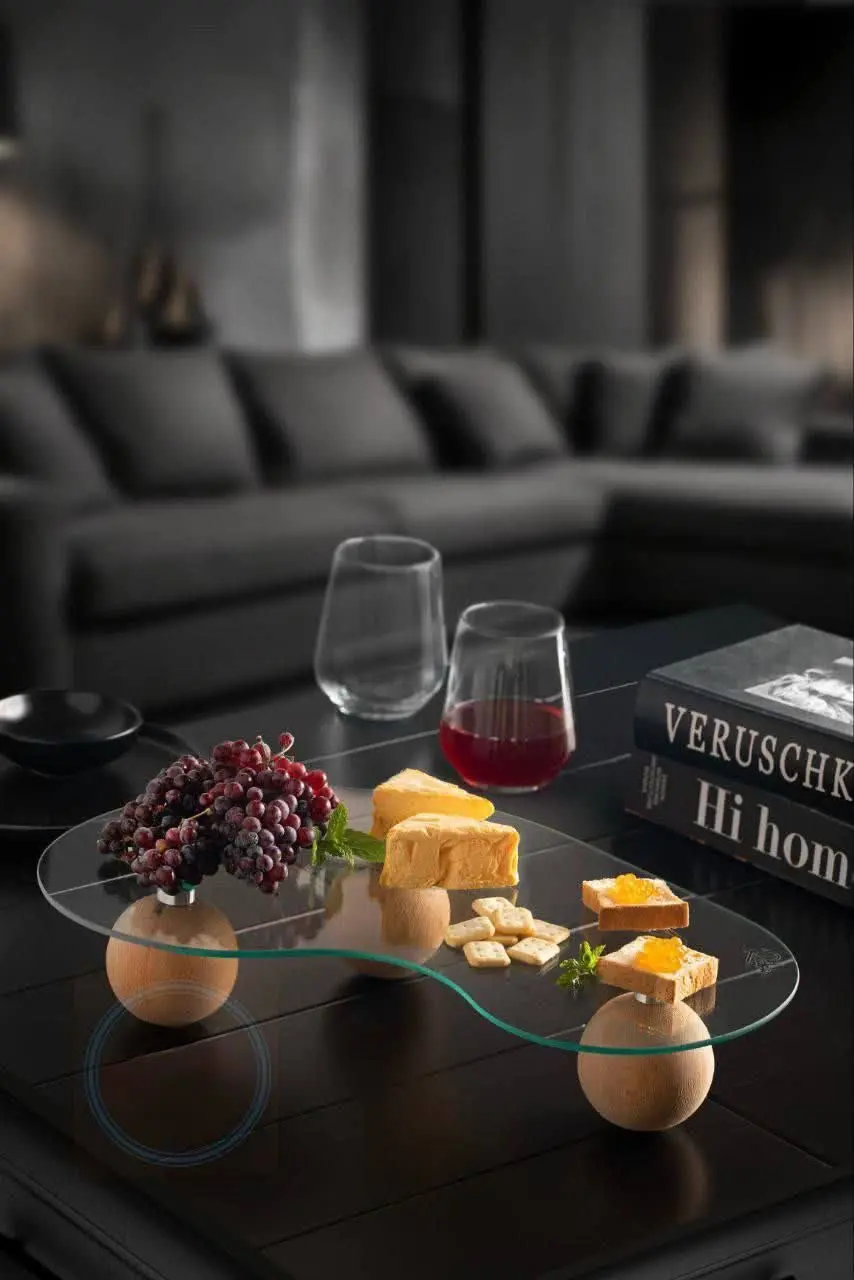 💥رایزر پایه دار شیشه و چوب💥