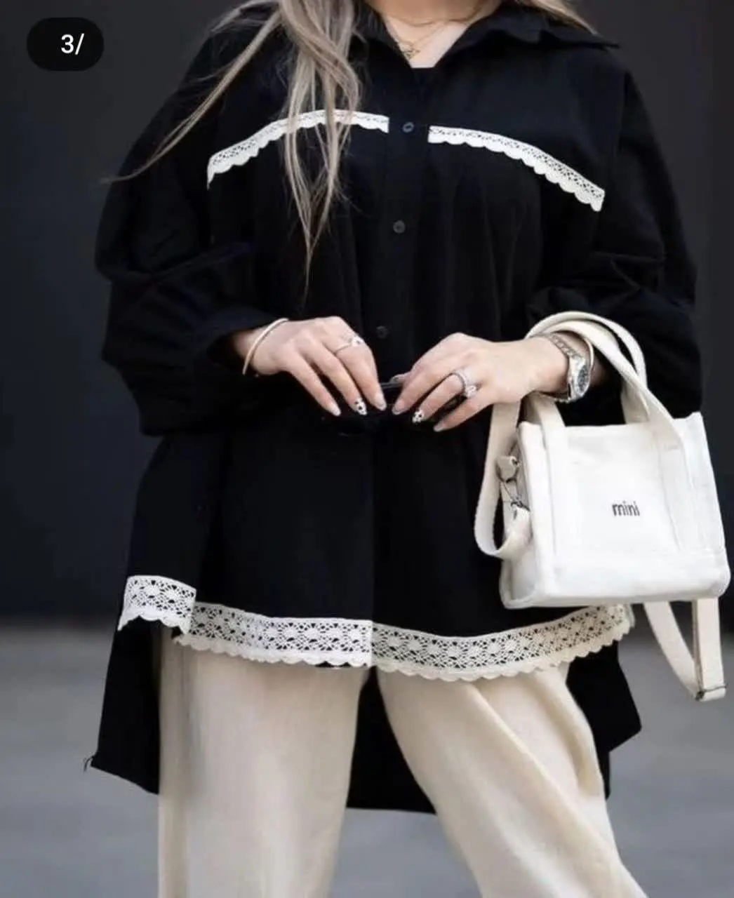 👚 نام: شومیز مانتویی نوار کنفی
