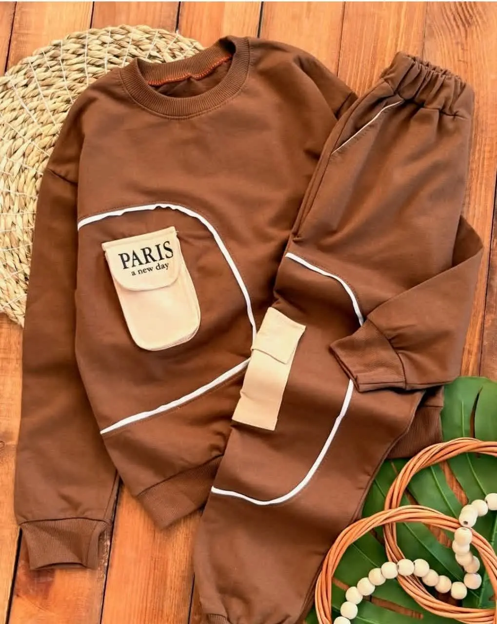 🔮بلوز شلوار اسپرت طرح paris🔮