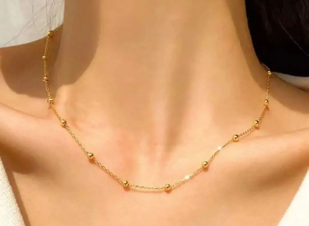 💍گردنبند توپی بسیار زیبا دقیقا مشابه طلا 🤤 
