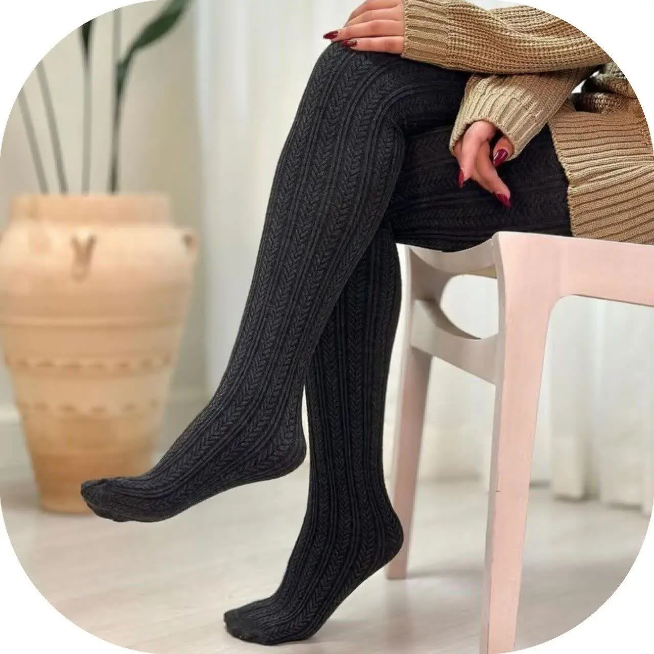 🌾🌾جوراب شلواری گندمی 
