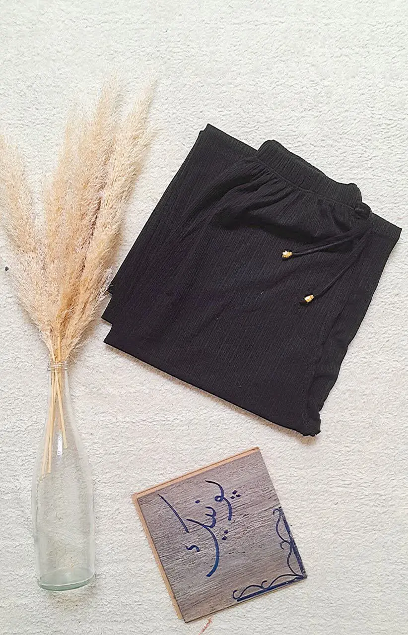 شلوار کریشه مشکی 
