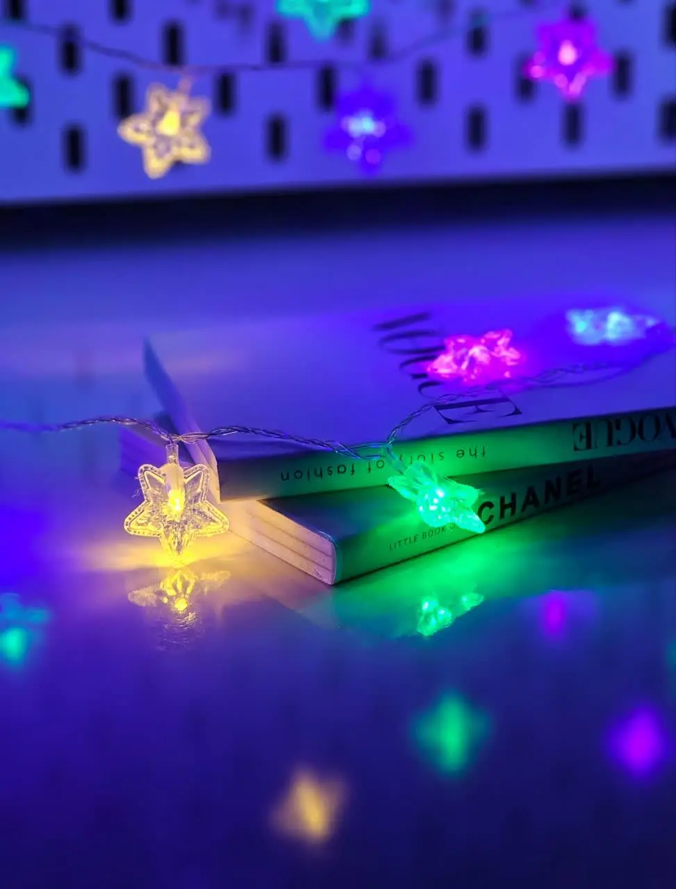 ریسه ستاره کریستالی رنگی رن...