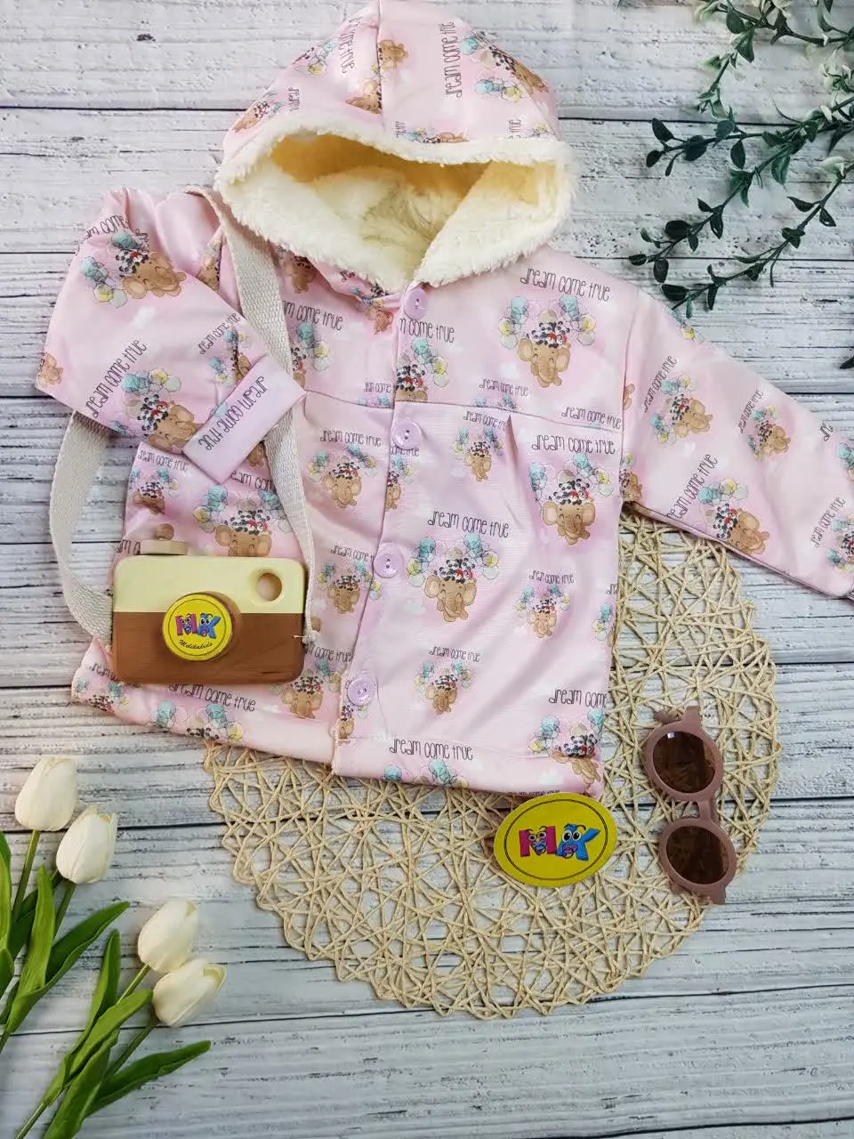 کاپشن فیل بادکنکی خزدار نوزادی و کودک کد ۱۱۰۱۰۲۳ 
