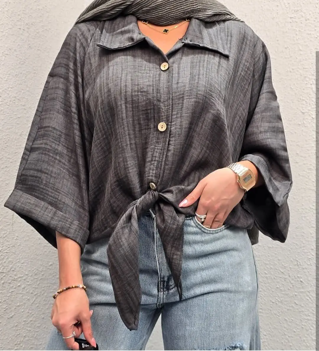 شومیز جلو گره گازوییلی