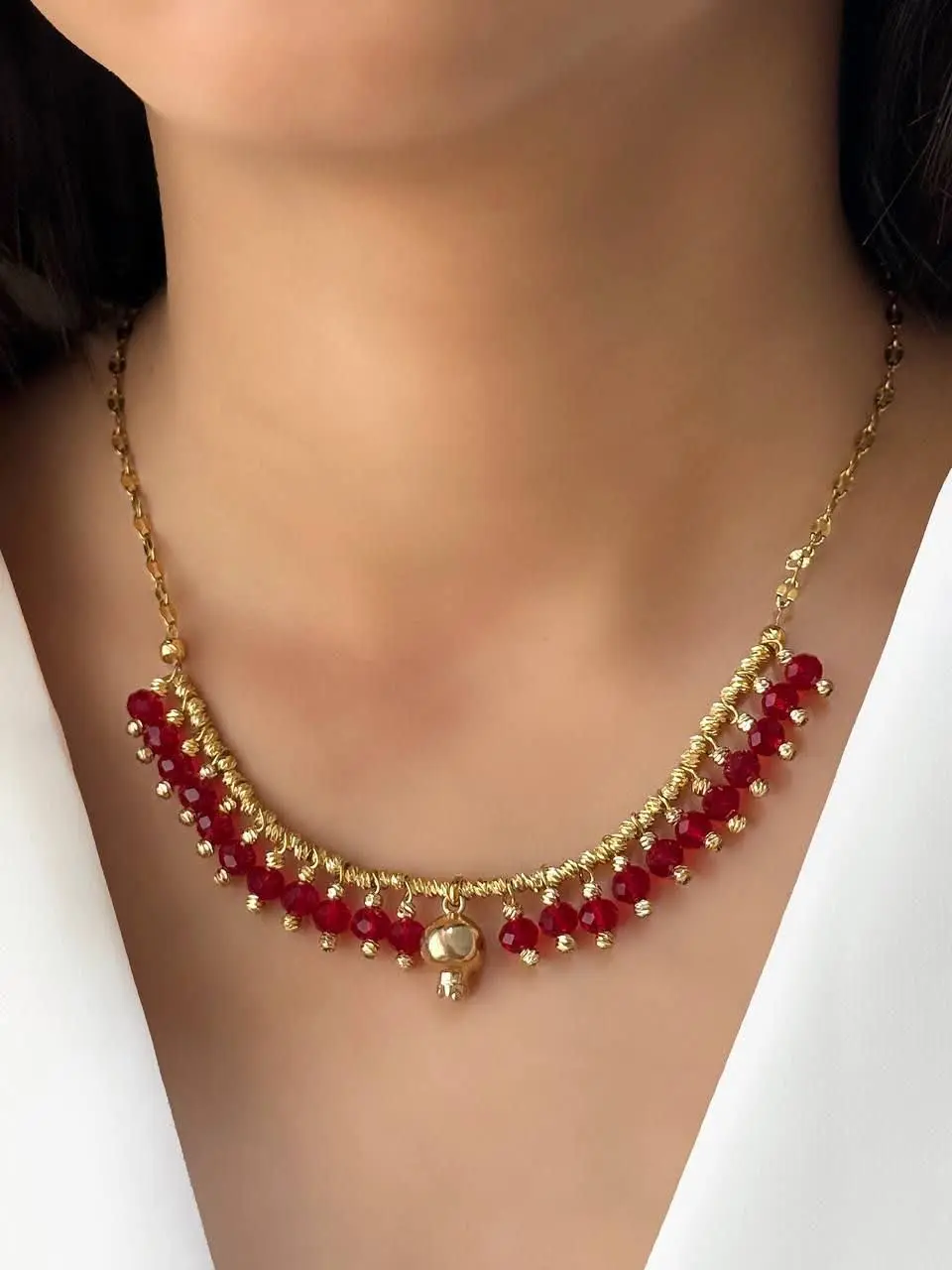 گردنبند کریستالی با گوی دور...