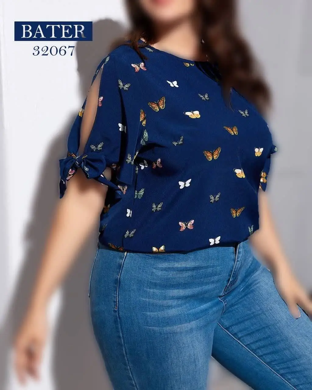 شومیز آستین گرهی سایزبزرگ 
