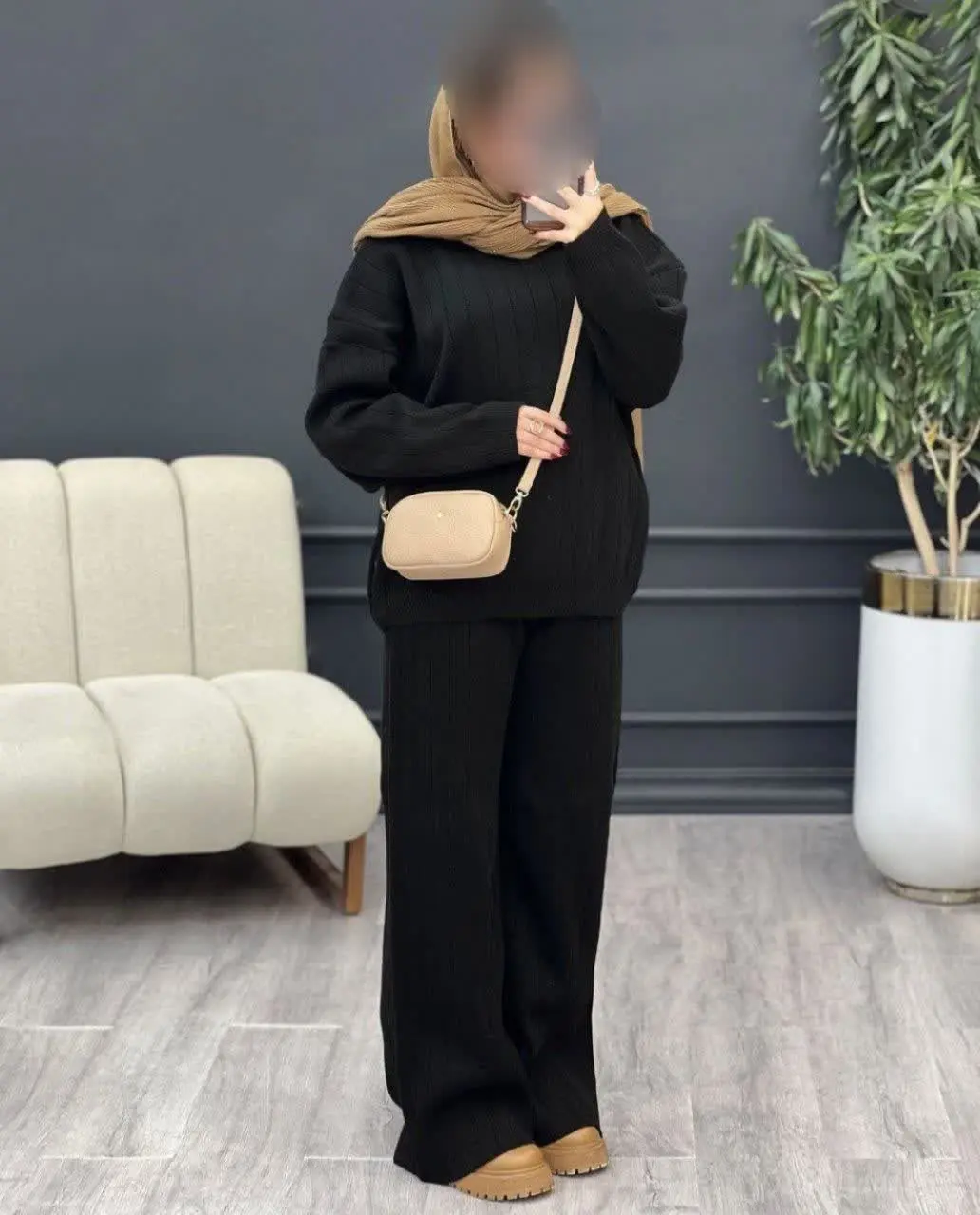 🌸نام: ست کبریتی بافت (بلوز و شلوار) 
