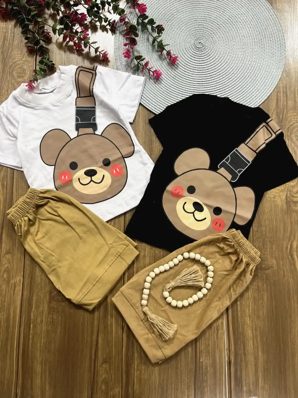 تیشرت شلوارک خرس کمربندی
