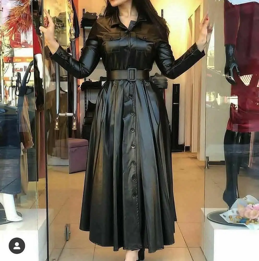 پالتو چرم بلند کیفیت فوق ال...