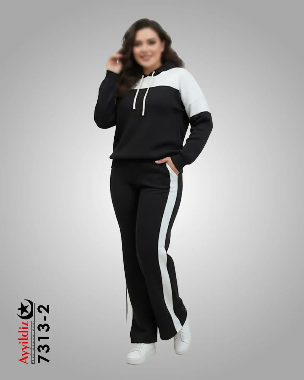 ✅ست هودی شلوار بافت پاییزه...