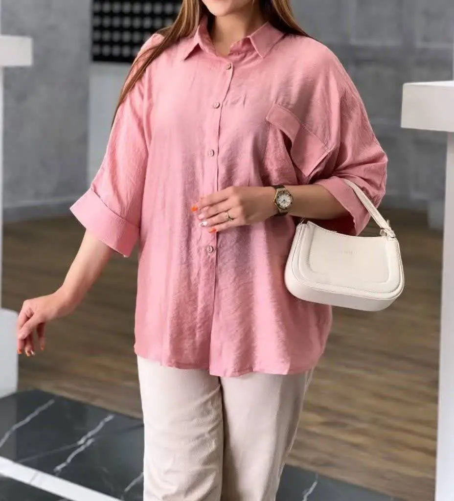 👚نام: شومیز مانتویی استین پاکتی
