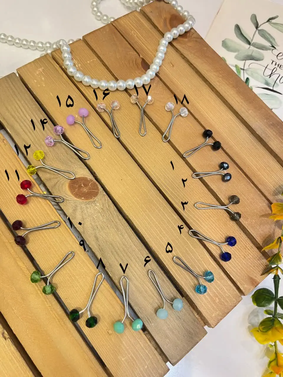 گیره روسری ساده استیل کریستالی