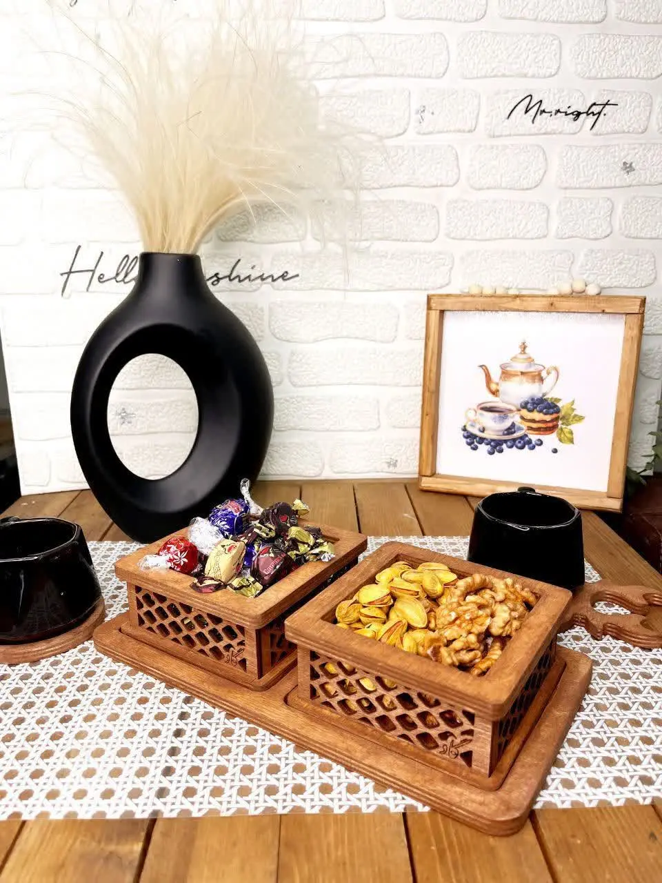 اردو خوری چوبی گرد دوخانه ط...