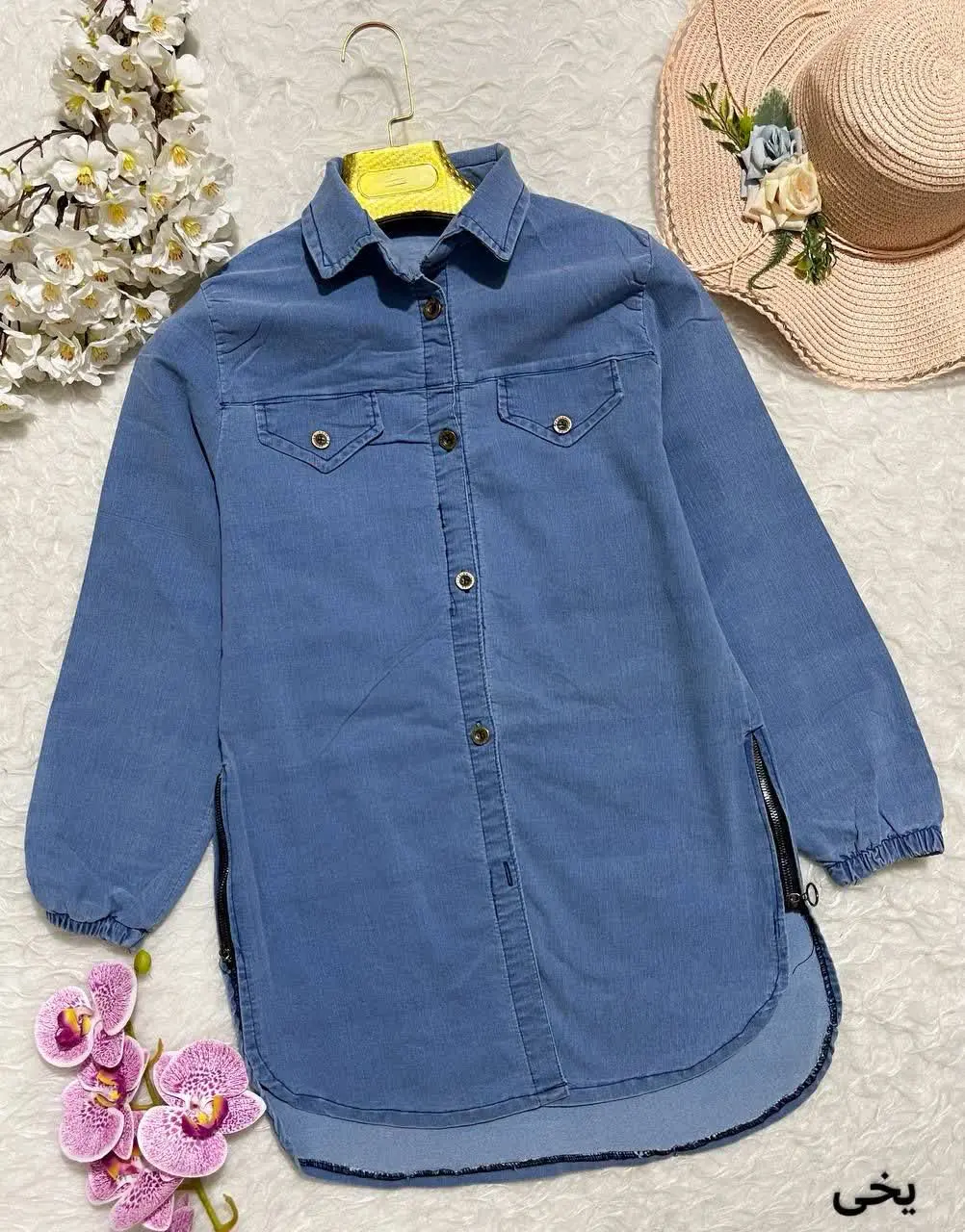 مانتو بغل زیپ جین ۲۹
