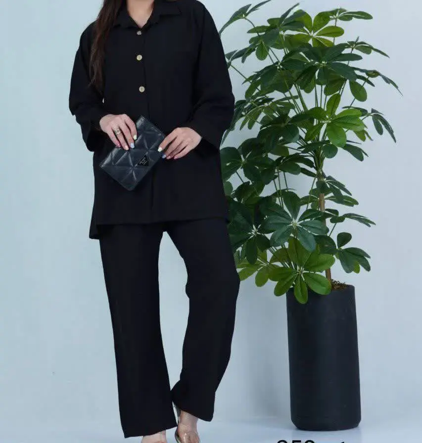 🖋نام: ست مانتو شلوار دکمه چوبی ۲
