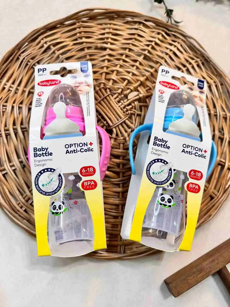 شیشه شیر کلاسیک فندقی دسته دار (بی بی لند ۲۴۸) نوزادی کد ۴۲۰۱۱ 
