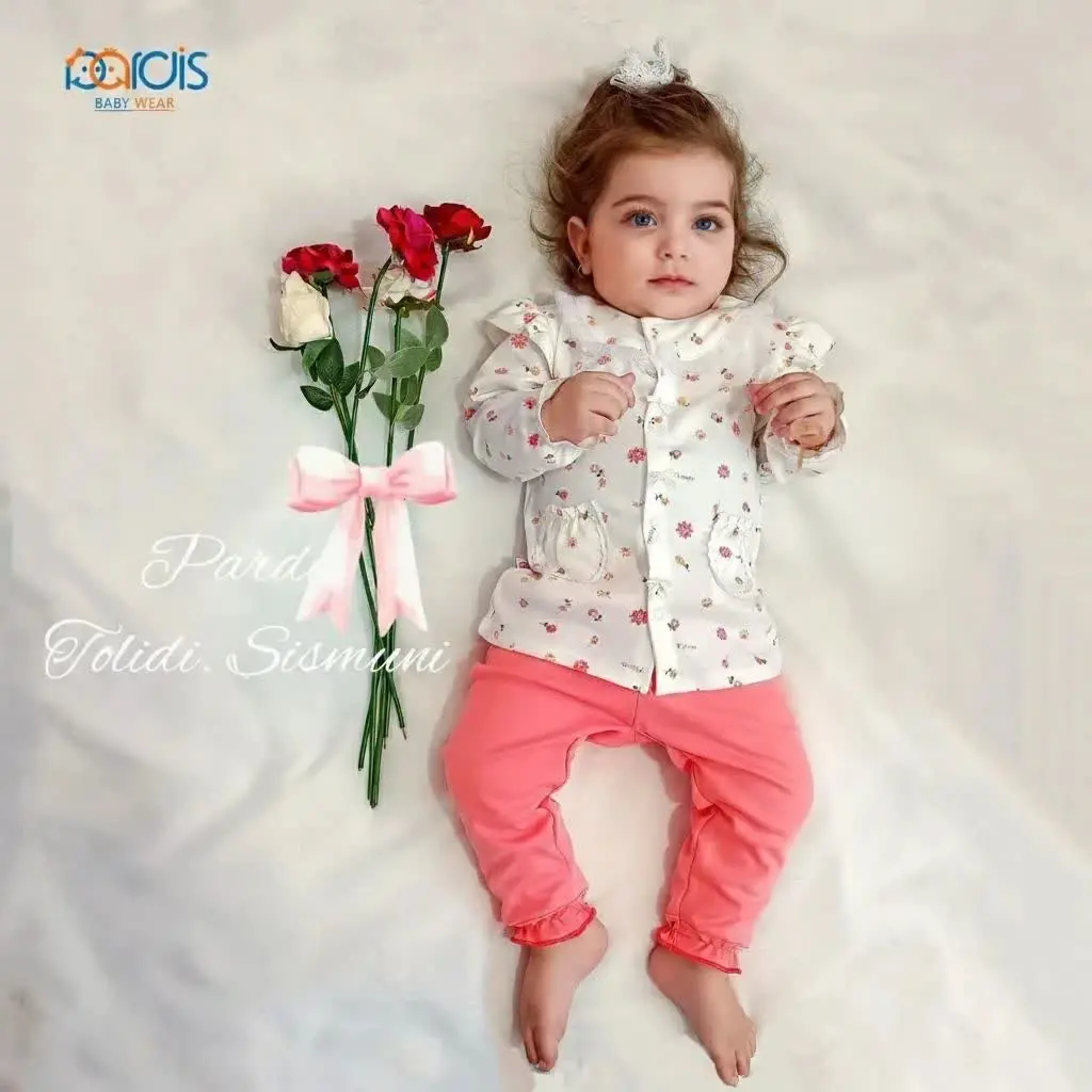 • بلوز شلوار نباتی گلدار نخ...