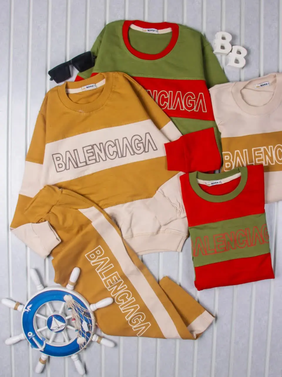 💢بلوز شلوار پرچمی بغل نوار...