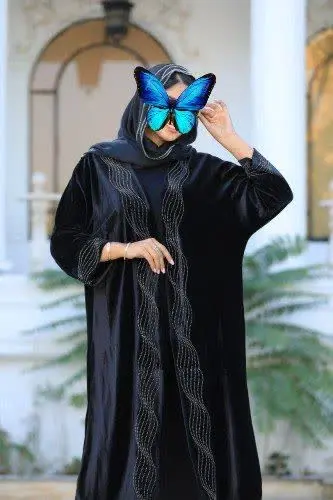 نام: مانتو عبایی پرطرفدار شیک و مجلسی موج 
