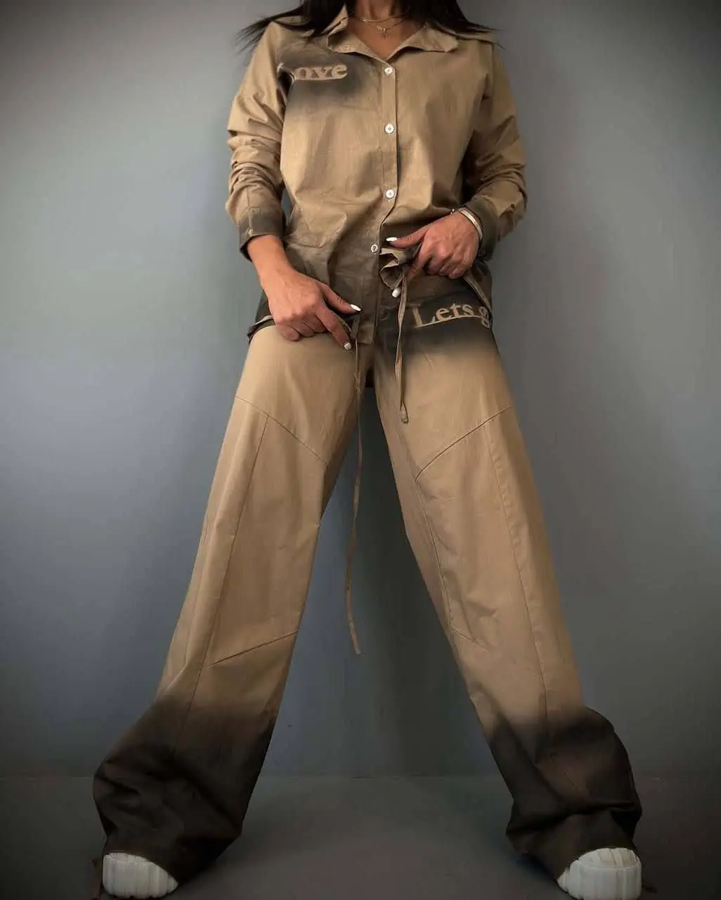 ست شومیز شلوار ایربراش❤️