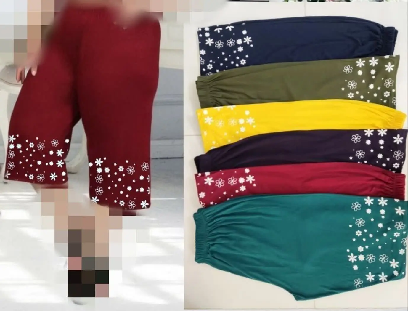 شلوارک دمپا چاپ ویسکوز 
