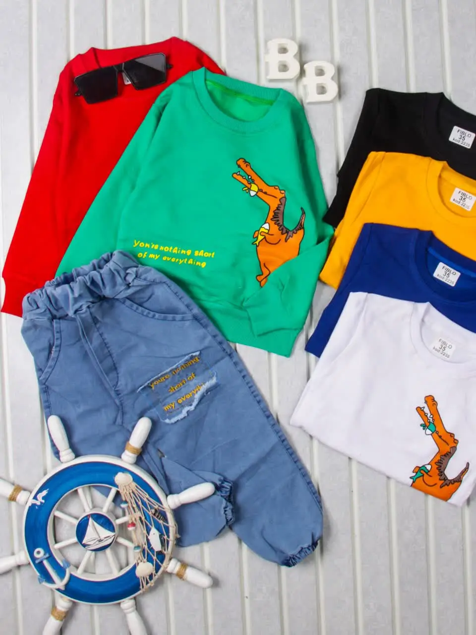 💢بلوز شلوار دایناسور ماهی💢