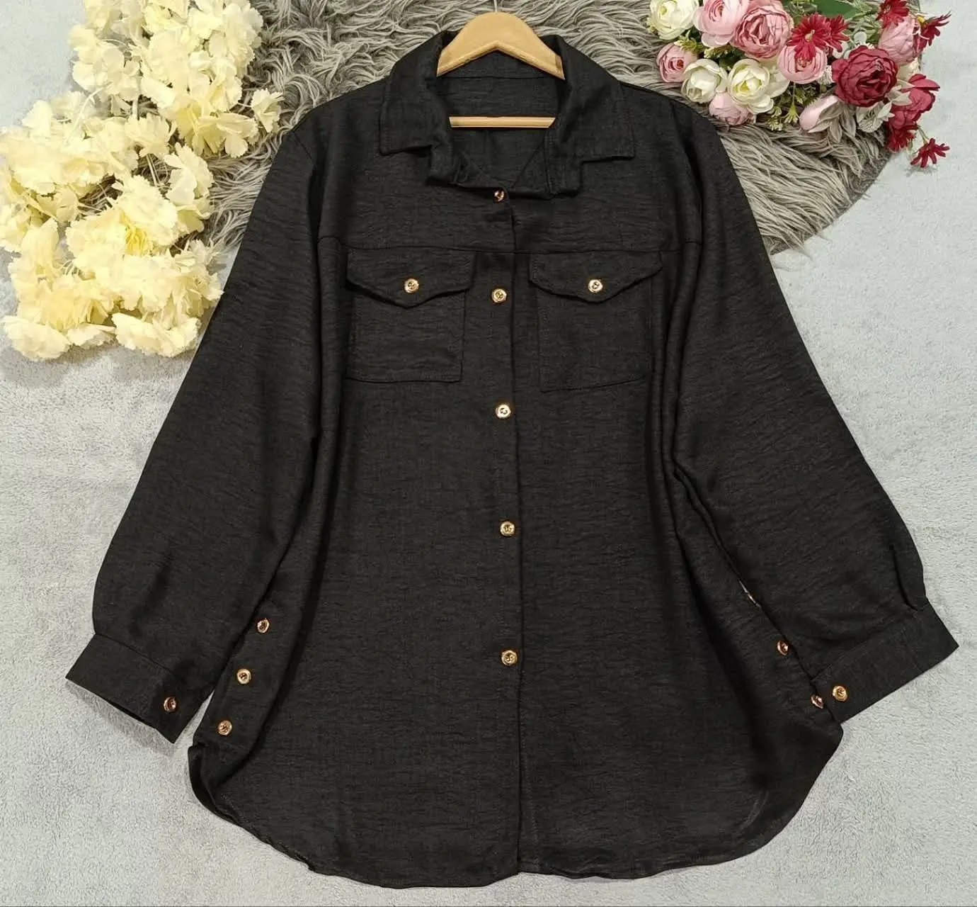 🔖نام: مانتو بغل دکمه شانتون ۱۲۱۸
