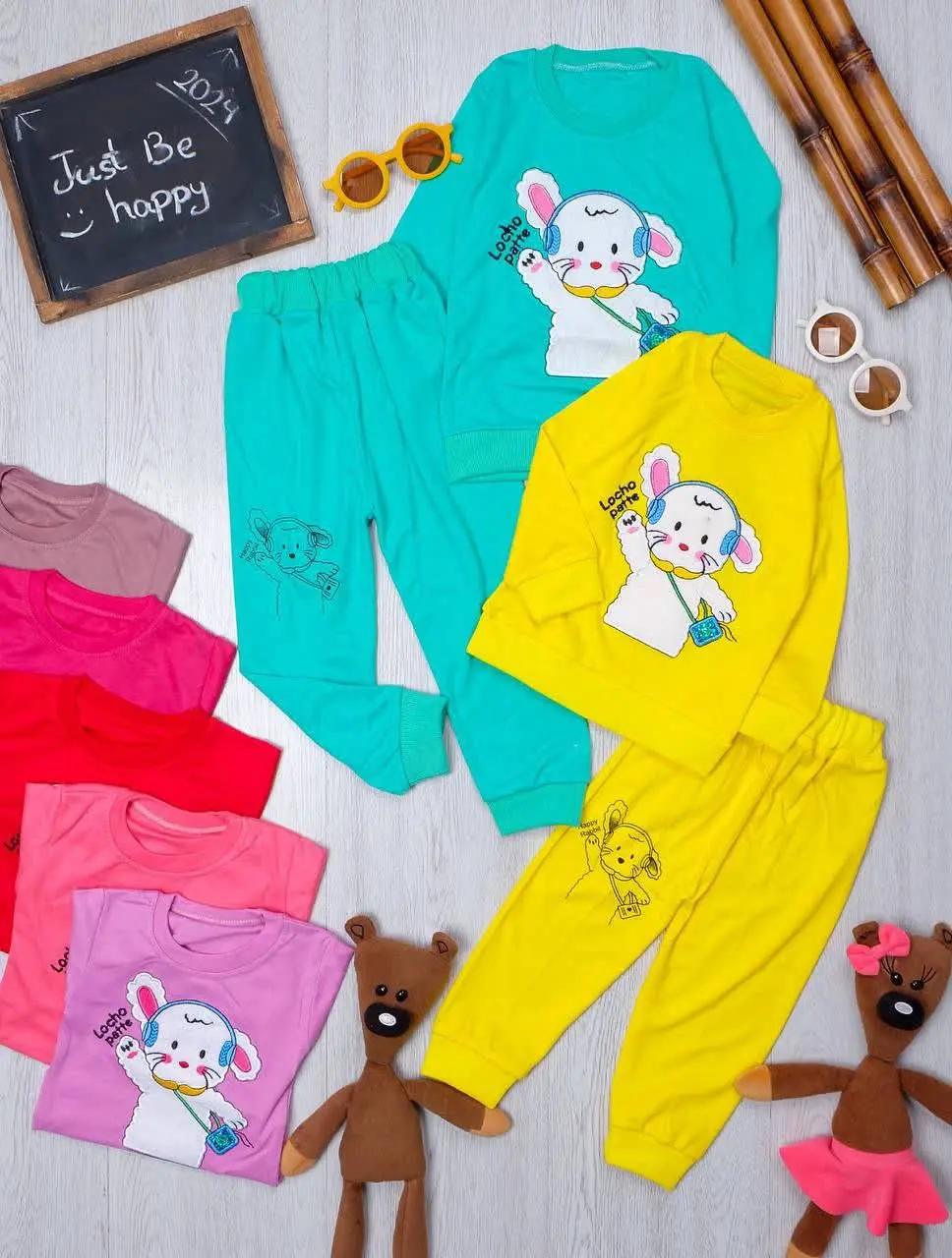 👫بلوز و شلوار گلدوزی خرگوش کیف دار👫
