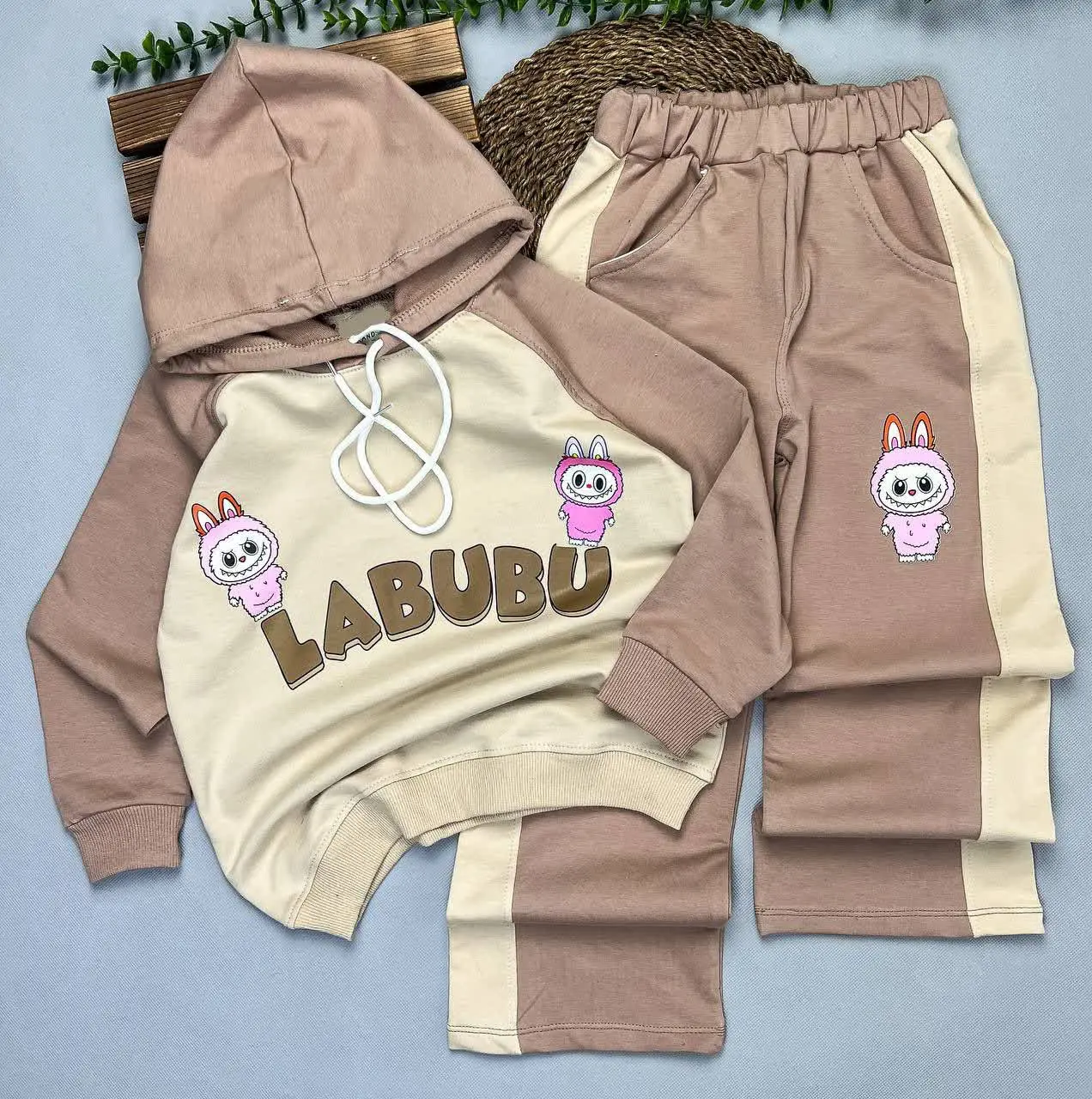 🌸هودی شلواربگ دخترانه طرح ل...