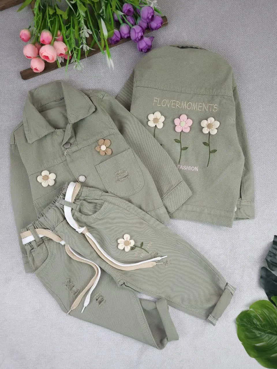 کت شلوار کتان دخترانه برکه
