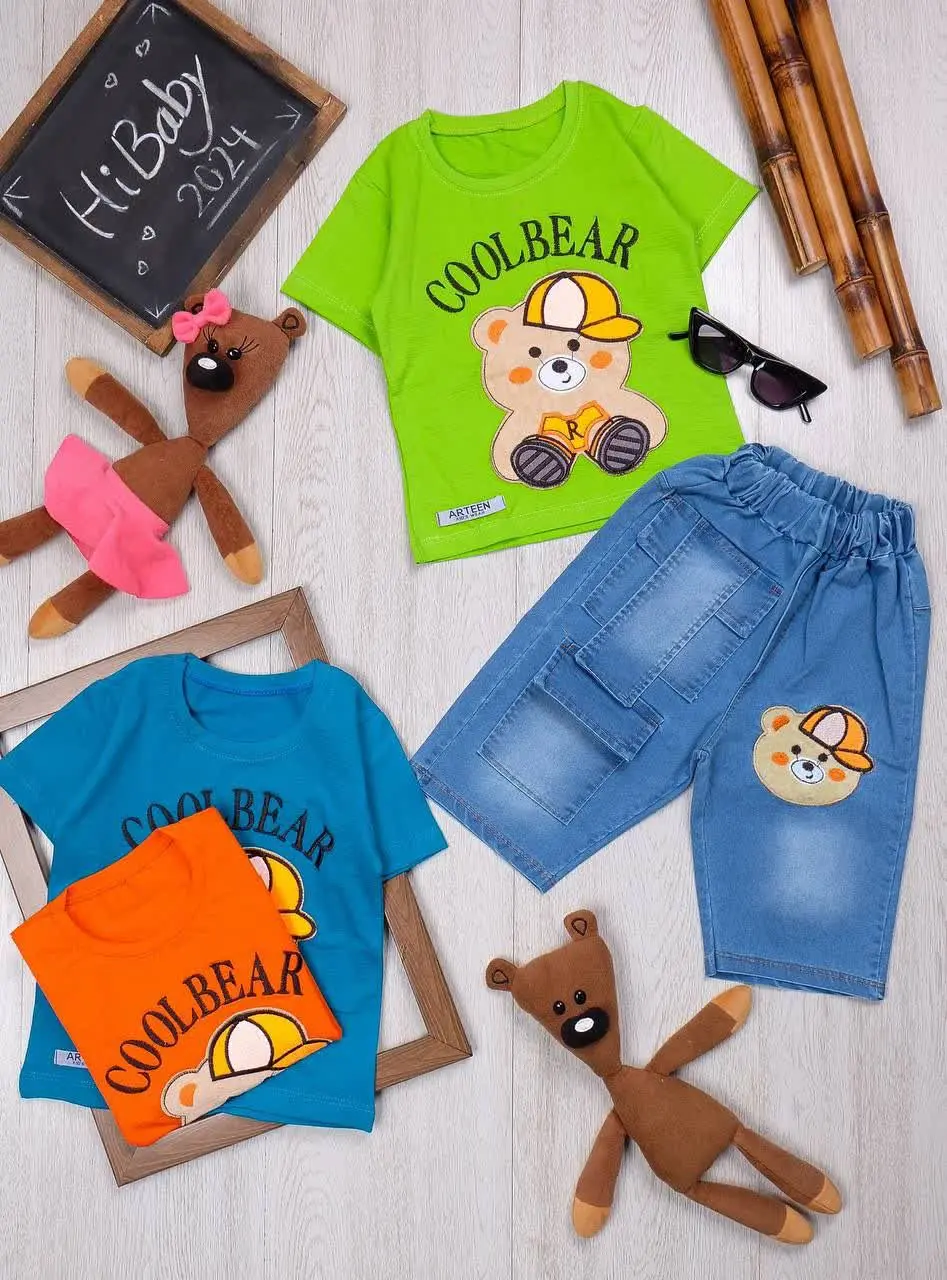 👫تیشرت و شلوارک تدی کلاه کج👫
